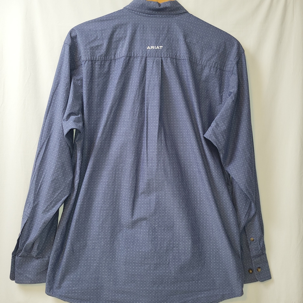 Ariat Blue Patterned Casual Button Down Shirt Men… - image 6